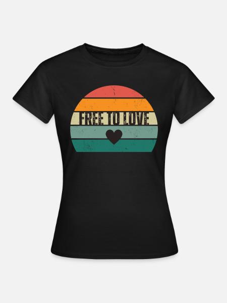 Free to love - Frauen T-Shirt - Schwarz