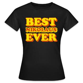 Saint-Nicolas prénom drôle cadeau - T-shirt Femme - noir - Devant - AI Model Female 172 dark (172cm)