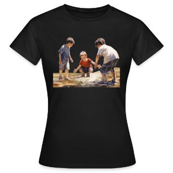 Une enfance insouciante est un cadeau - T-shirt Femme - noir - Devant - AI Model Female 172 dark (172cm)