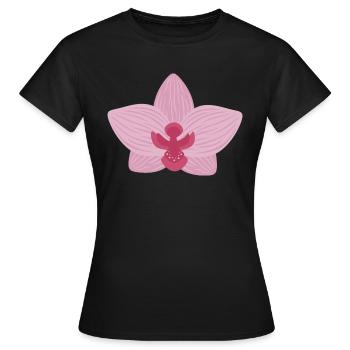 Flieder-Orchidee - Frauen T-Shirt - Schwarz - Vorne - AI Model Female 172 dark (172cm)