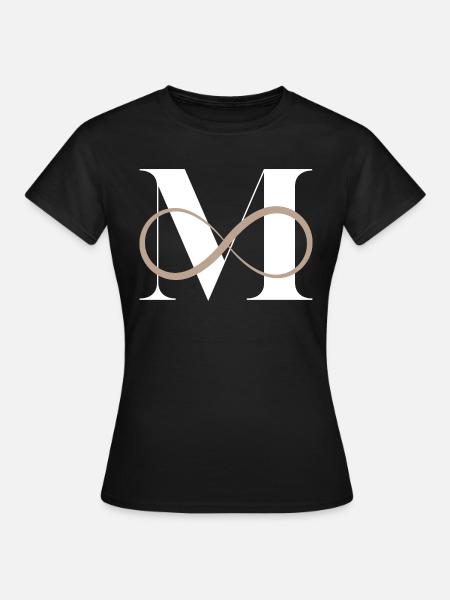 Unendlicher Buchstabe m - Frauen T-Shirt - Schwarz