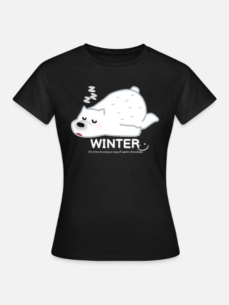 Winter Bear - Frauen T-Shirt - Schwarz