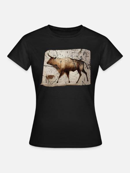 Auerochse Urrind Höhlenbild - Frauen T-Shirt - Schwarz