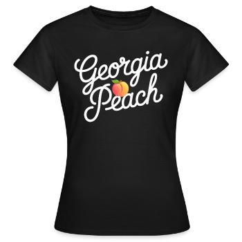 Georgia Peach Script - Women's T-Shirt - black - Front - AI Model Female 172 dark (172cm)