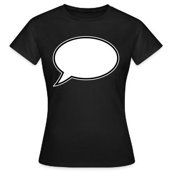 Conception de bulles de dialogue - T-shirt Femme - noir - Devant - AI Model Female 172 dark (172cm)