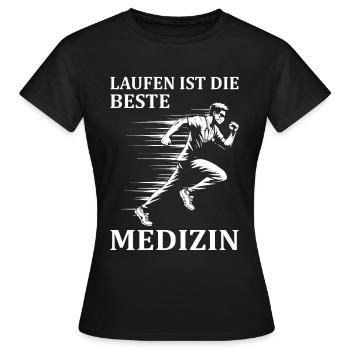 Laufen ist die beste Medizin - Frauen T-Shirt - Schwarz - Vorne - AI Model Female 172 dark (172cm)