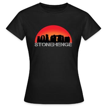 Stonehenge Shirt Archäologie - Frauen T-Shirt - Schwarz - Vorne - AI Model Female 172 dark (172cm)