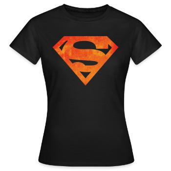 Justice League Superman Logo - Frauen T-Shirt - Schwarz - Vorne - AI Model Female 172 dark (172cm)