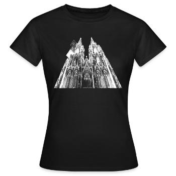 Cathédrale de Cologne - T-shirt Femme - noir - Devant - AI Model Female 172 dark (172cm)