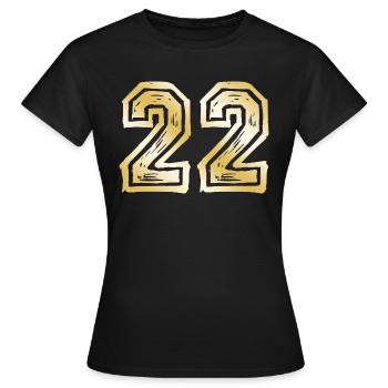 22 Nombre d’or - T-shirt Femme - noir - Devant - AI Model Female 172 dark (172cm)