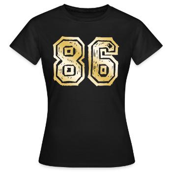 86 Nombre Or - T-shirt Femme - noir - Devant - AI Model Female 172 dark (172cm)