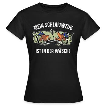 Mein Schlafanzug ist in der Wäsche Hunde - Frauen T-Shirt - Schwarz - Vorne - AI Model Female 172 dark (172cm)