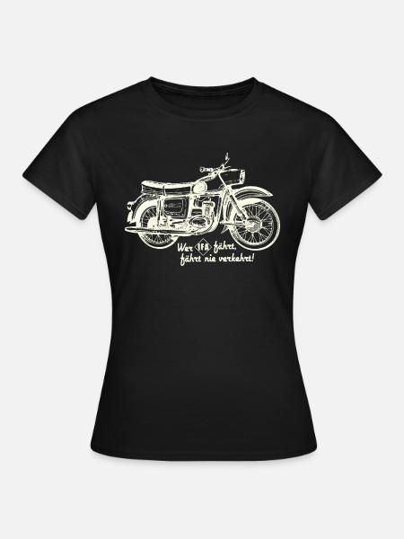 DDR Oldtimer Motorrad - emz Trophy IFA - Frauen T-Shirt - Schwarz
