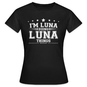 Luna - T-shirt Femme - noir - Devant - AI Model Female 172 dark (172cm)