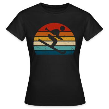 Retro-Ski - Frauen T-Shirt - Schwarz - Vorne - AI Model Female 172 dark (172cm)
