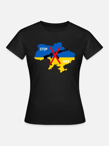 Support Ukraine, Ukraine - stop the war - Women's T-Shirt - black