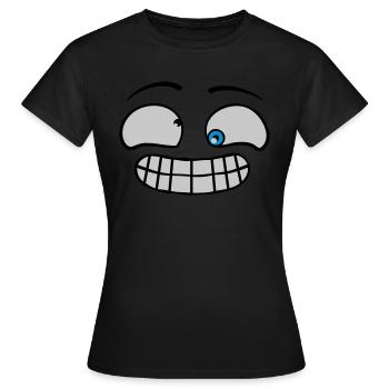 Freches Grimasse Gesicht - Frauen T-Shirt - Schwarz - Vorne - AI Model Female 172 dark (172cm)