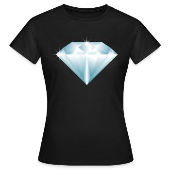 Diamant Gemstone Diamants Investissement Bijoux - T-shirt Femme - noir - Devant - AI Model Female 172 dark (172cm)