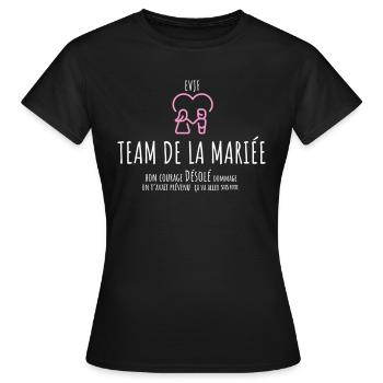 EVJF Enterrement de vie de jeune fille Team Mariée - T-shirt Femme - noir - Devant - AI Model Female 172 dark (172cm)