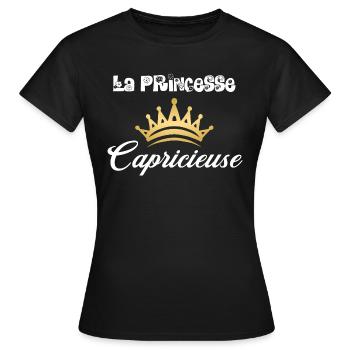 La princesse capricieuse - T-shirt Femme - noir - Devant - AI Model Female 172 dark (172cm)