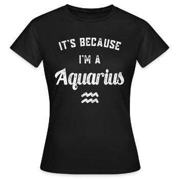 Sternzeichen Wassermann - Frauen T-Shirt - Schwarz - Vorne - AI Model Female 172 dark (172cm)