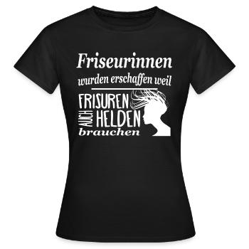 Friseurinnen die Helden der Frisuren - Frauen T-Shirt - Schwarz - Vorne - AI Model Female 172 dark (172cm)