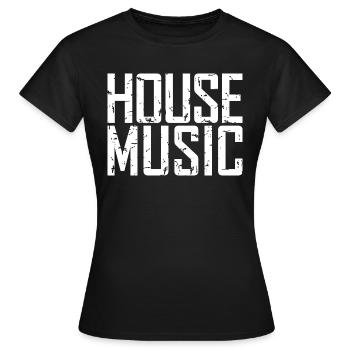 House Music Logo - Frauen T-Shirt - Schwarz - Vorne - AI Model Female 172 dark (172cm)