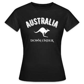 australia down under - Women's T-Shirt - black - Front - AI Model Female 172 dark (172cm)