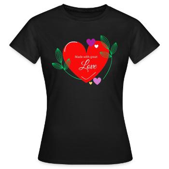 Großer Liebesbeweis - Frauen T-Shirt - Schwarz - Vorne - AI Model Female 172 dark (172cm)