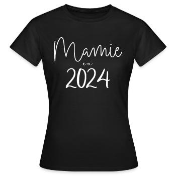 mamie en 2024 - T-shirt Femme - noir - Devant - AI Model Female 172 dark (172cm)