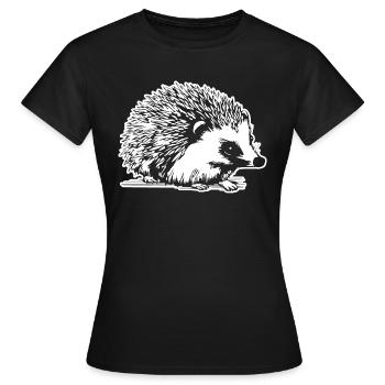 Igel Wald Stachelig Tier - Frauen T-Shirt - Schwarz - Vorne - AI Model Female 172 dark (172cm)