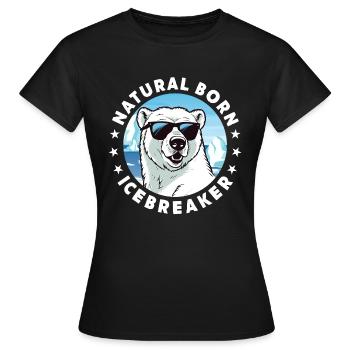 Polar Bear Bear Arctic North Pole Polar Bear Saying - Women's T-Shirt - black - Front - AI Model Female 172 dark (172cm)