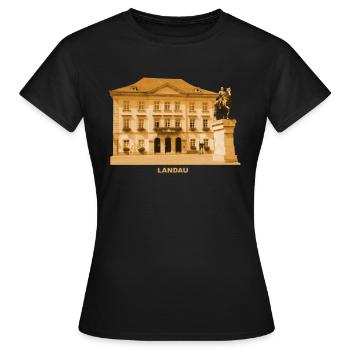Landau, Palatinat, Mairie, Neckar, Rhénanie-Palatinat - T-shirt Femme - noir - Devant - AI Model Female 172 dark (172cm)