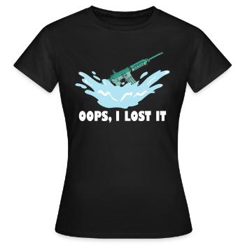 oups je l’ai perdu Design pour un fan d’armes à feu - T-shirt Femme - noir - Devant - AI Model Female 172 dark (172cm)