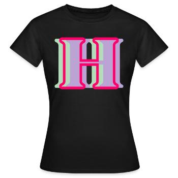 Multi-coloured letter h - Women's T-Shirt - black - Front - AI Model Female 172 dark (172cm)