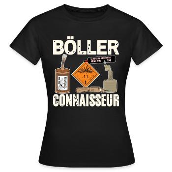 Böller Experte - Frauen T-Shirt - Schwarz - Vorne - AI Model Female 172 dark (172cm)