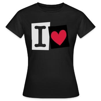 I Love (cutter font) - Frauen T-Shirt - Schwarz - Vorne - AI Model Female 172 dark (172cm)