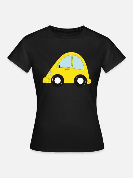 gelbe Auto - Frauen T-Shirt - Schwarz