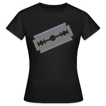 Cut razor blade cut cut 2c - Women's T-Shirt - black - Front - AI Model Female 172 dark (172cm)