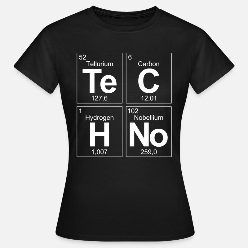 Techno Musik Chemie Periodensystem Elements DJs - Frauen T-Shirt - Schwarz