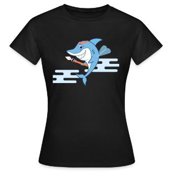 Der Shark Bodyguard - Frauen T-Shirt - Schwarz - Vorne - AI Model Female 172 dark (172cm)