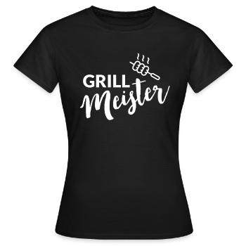 Grillmeister mit Grillzange - Frauen T-Shirt - Schwarz - Vorne - AI Model Female 172 dark (172cm)