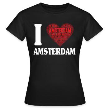I Love Amsterdam - Frauen T-Shirt - Schwarz - Vorne - AI Model Female 172 dark (172cm)