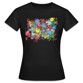 Farbkleckse - Frauen T-Shirt - Schwarz - Vorne - AI Model Female 172 dark (172cm)