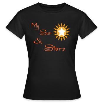Sun and stars love sun - Women's T-Shirt - black - Front - AI Model Female 172 dark (172cm)