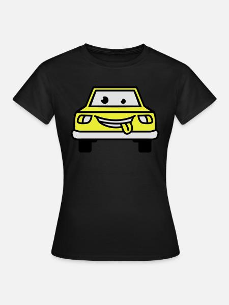 Cartoon Car - Dame-T-shirt - sort
