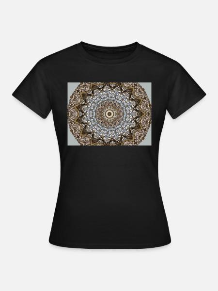 Bluehender Baum kaleidoskop effekt - Frauen T-Shirt - Schwarz