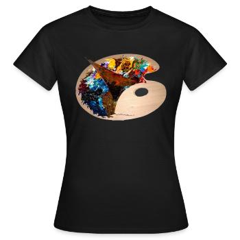 La palette de couleurs - T-shirt Femme - noir - Devant - AI Model Female 172 dark (172cm)