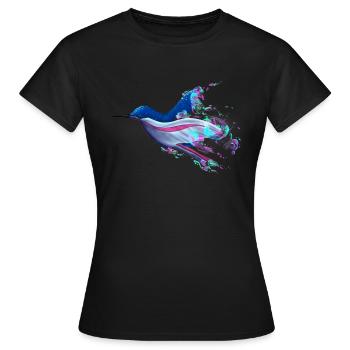 blue seabird – humming–bird - Women's T-Shirt - black - Front - AI Model Female 172 dark (172cm)
