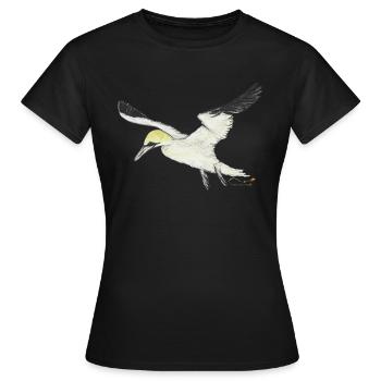 Basstölpel, ein Seevogel - Frauen T-Shirt - Schwarz - Vorne - AI Model Female 172 dark (172cm)